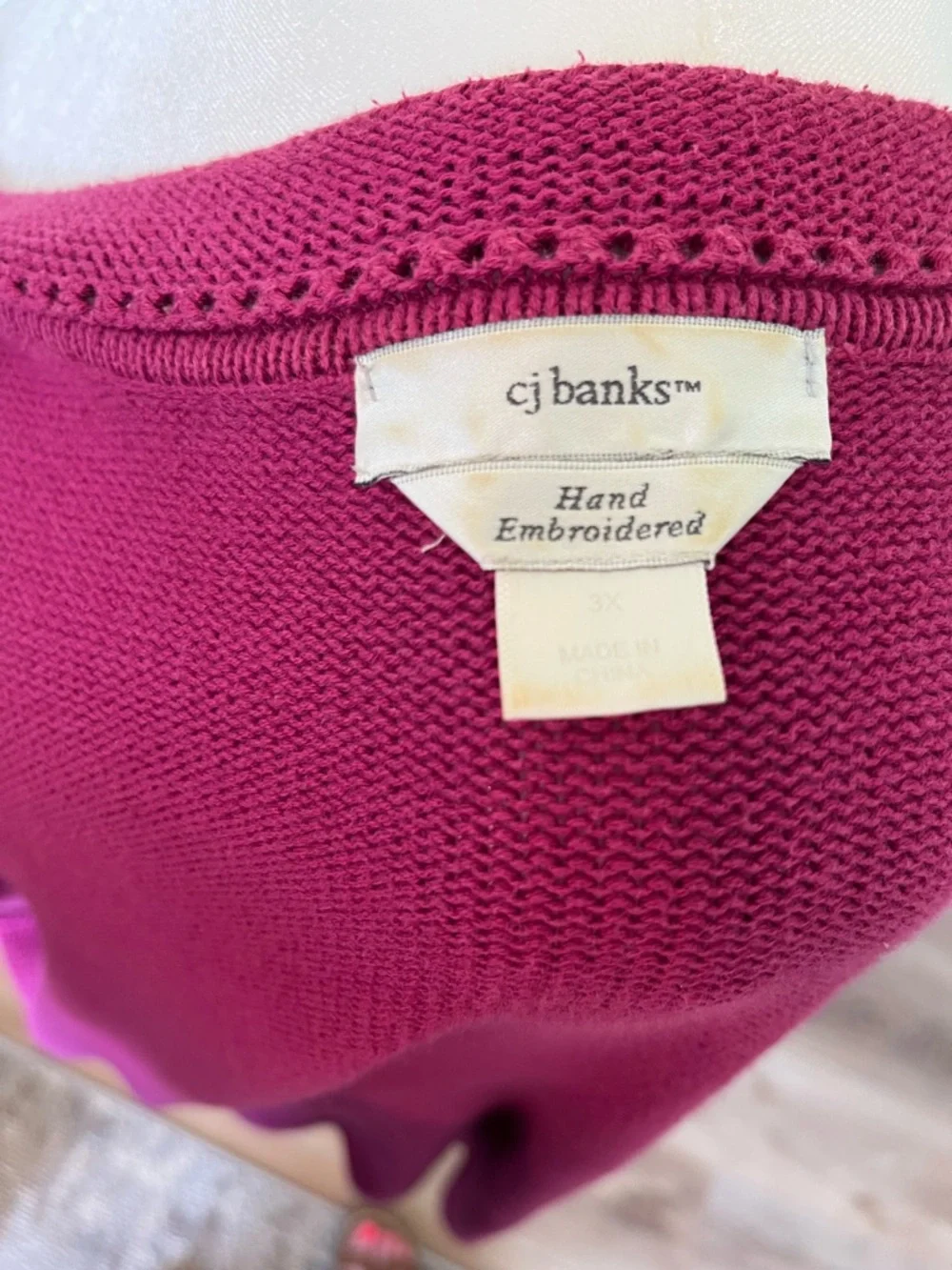 CJ Banks Fuchsia Button-Front Knit Cardigan - Picture 6 of 6